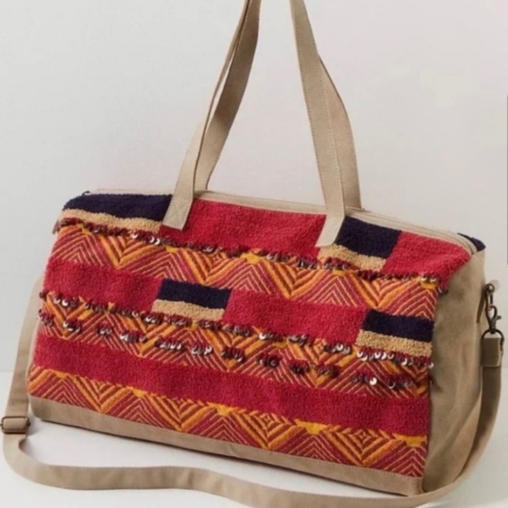 NWOT Free People First Class Embellished Weekender